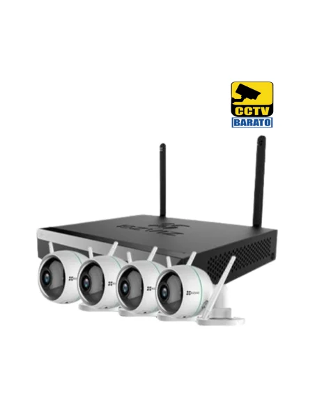 Kit de Videovigilancia 4 Cámaras IP WiFi 2Mpx NVR 4 canales 5Mpx WiFi Plug&Play