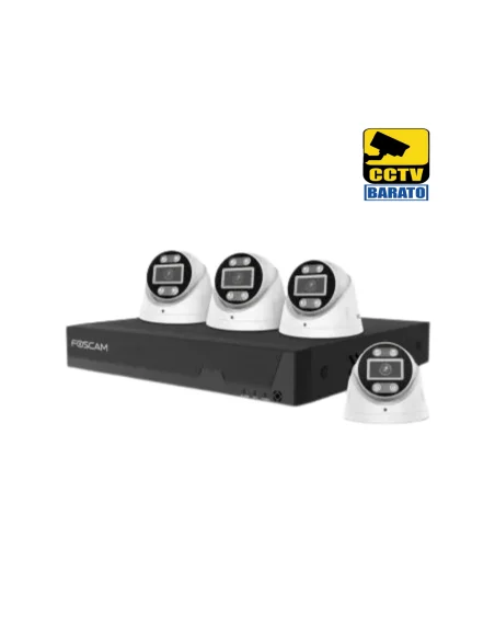 Kit FOSCAM FN9108E-T4-2T, POE, 8CH, incluye 4 cámaras T5EP 5,0Mpx, Grabador, Disco 2T