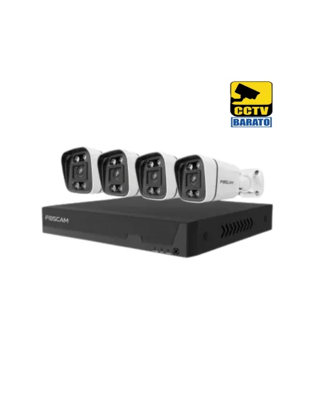 FOSCAM FN9108E-B4-2T, POE, 8CH, incluye 4 cámaras V5EP 5,0Mpx, Grabador, Disco 2T