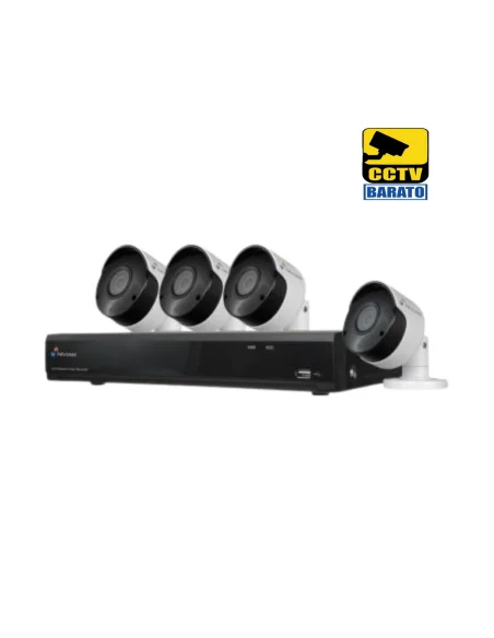 Kit de videovigilancia ip Nivian 4 cámaras ip 5mpx, Grabador NVR ip 4 canales