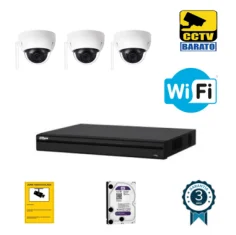Kit de videovigilancia IP Wifi 3 cámaras domo...