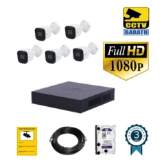 Kit de videovigilancia FULL HD 5 cámaras bullet exterior...
