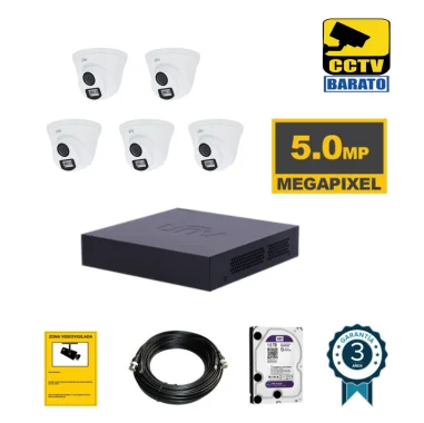 Kit de videovigilancia 5 cámaras domo 5Mpx...