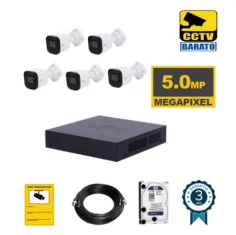 Kit de videovigilancia 5 cámaras bullet 5Mpx...