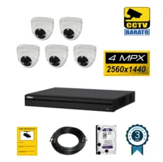 Kit de videovigilancia  5 cámaras domo varifocal 4Mpx...