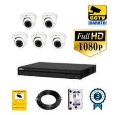 Kit de videovigilancia FULL HD 5 cámaras domo...