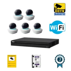 Kit de videovigilancia IP Wifi HD 5 cámaras domo...