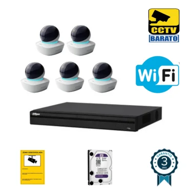 Kit de videovigilancia IP Wifi HD 5 cámaras...
