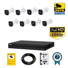 Kit de videovigilancia FULL HD 8 cámaras bullet exterior...