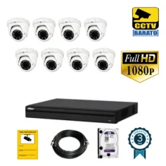 Kit de videovigilancia FULL HD 8 cámaras domo...