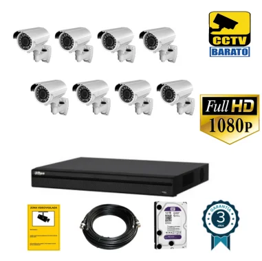Kit de videovigilancia 1080P FULL HD 8 cámaras...