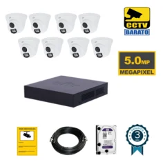Kit de videovigilancia  8 cámaras domo 5Mpx...