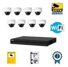 Kit de videovigilancia IP Wifi 8 cámaras domo...