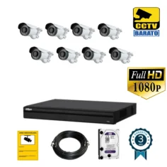 Kit de videovigilancia full hd 8 cámaras bullet varifocal...