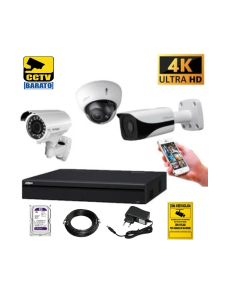 CONFIGURA TU KIT DE VIDEOVIGILANCIA DE 8MPX (4K)