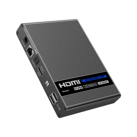 Extensor HDMI USB KVM 4K Cat6 70m con salida S/PDIF