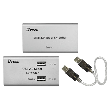 Extensor USB por LAN 50m RJ45 4 puertos plug play