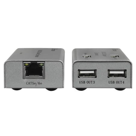 Extensor USB por LAN 50m RJ45 4 puertos plug play