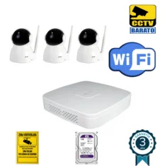 Kit de videovigilancia IP Wifi 3 cámaras domo interior ,...
