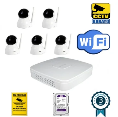 Kit de videovigilancia IP Wifi 5 cámaras...