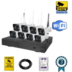 Kit de Videovigilancia IP WiFi Instalación Plug&Play P2P...