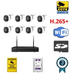 Kit de videovigilancia IP Wifi, 8 cámaras bullet exterior...