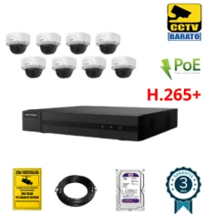 Kit de videovigilancia IP PoE, 8 cámaras domo aptas para...
