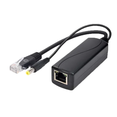 PoE splitter 12V cámaras IP Gigabit 30W RJ45 DC