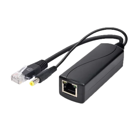 PoE splitter 12V cámaras IP Gigabit 30W RJ45 DC