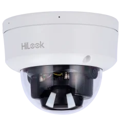 Cámara domo IP 4MP HiLook PoE varifocal audio IP67 IK08