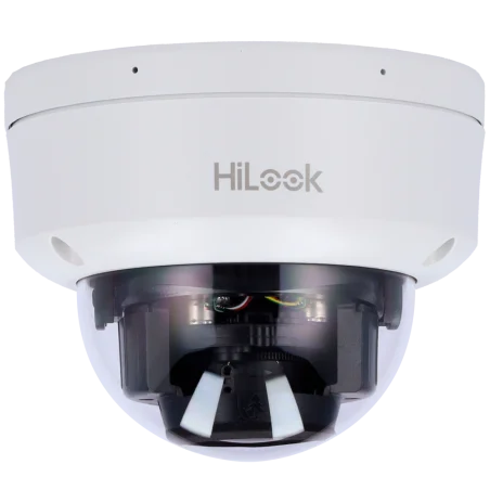 Cámara domo IP 4MP HiLook PoE varifocal audio IP67 IK08