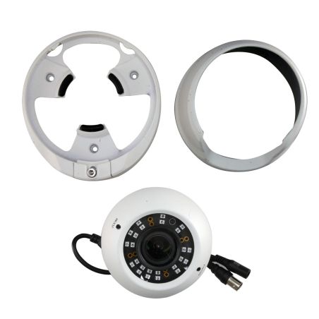 Cámara Domo 4 en 1 (HDCVI/HDTVI/AHD/CVBS)  1080p Full HD, exterior, óptica varifocal 2.8 ~ 12mm, visión nocturna 30m