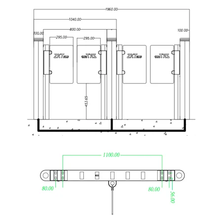 Torno de acceso bidireccional ZKTeco ZK-SBTL8000