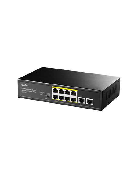 Switch PoE+ Gigabit 8 puertos Cudy profesional CCTV inteligente