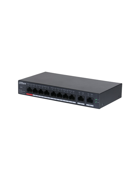 Switch cloud gestionado 8 puertos Dahua PoE profesional CCTV inteligente