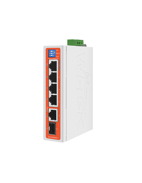 Switch PoE rugerizado 4 puertos Wi-Tek profesional inteligente Gigabit SFP