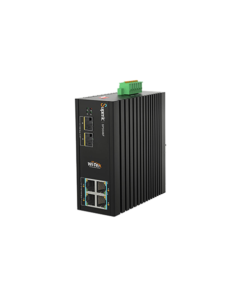 Switch PoE Gigabit 4 puertos Wi-Tek industrial profesional inteligente SFP