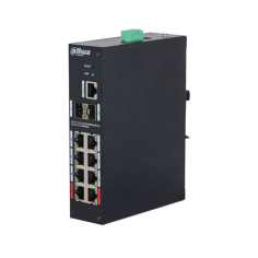 Switch PoE industrial 10 puertos Dahua L2 profesional...