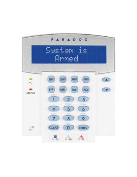 Teclado LCD control acceso Paradox con lector proximidad y seguridad