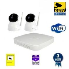 Kit de videovigilancia IP Wifi 2 cámaras domo interior ,...