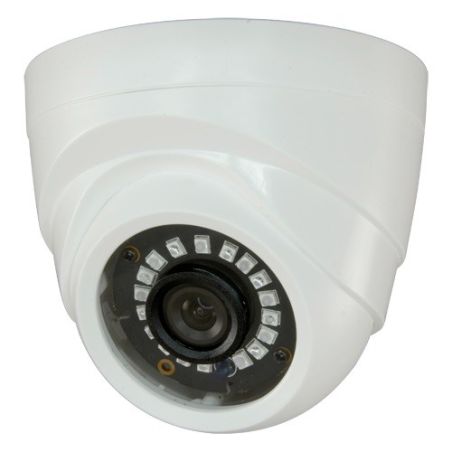 Cámara Domo 4 en 1 (HDCVI/HDTVI/AHD/CVBS)  720p HD interior, optica fija 3.6mm y visión nocturna 20m