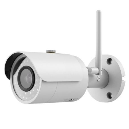 Cámara IP Wifi Bullet, resolución 3Mpx, ONVIF, PoE, óptica fija de 2.8mm, visión nocturna 20m, exterior.