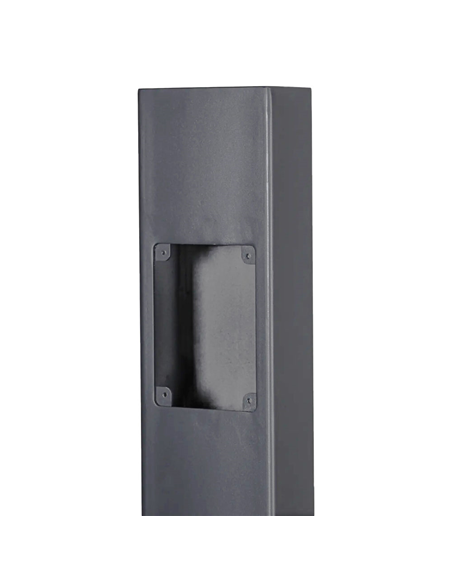 Poste de 2 m gris oscuro para cámara y control de accesos