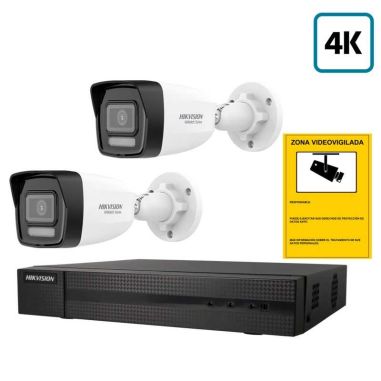 Kit cámaras IP PoE Hikvision 8MP 2 cámaras tipo...