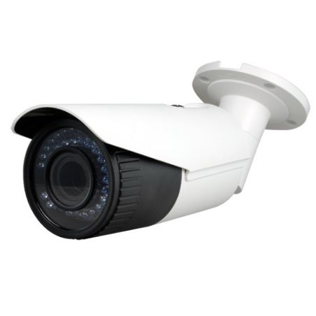 Cámara IP Bullet, resolución 4Mpx, ONVIF, PoE, varifocal motorizada exterior.