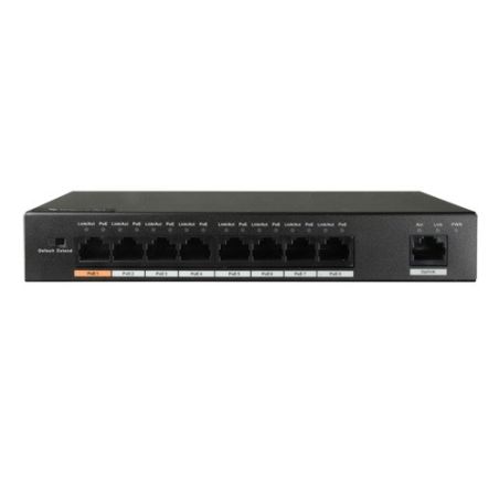 Switch PoE 8 puertos PoE + 1 Uplink RJ45