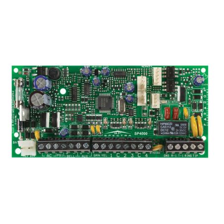 Central  Spectra Plus™ 8 zonas. 16 zonas con ATZ. 2 particiones. 4 PGM. Relé de alarma. EN50131 Grado 2.