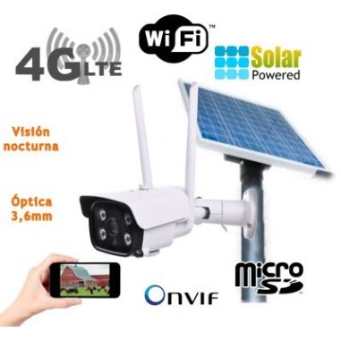 camara IP solar 3G 4G exterior placa solar bateria tarjeta SD