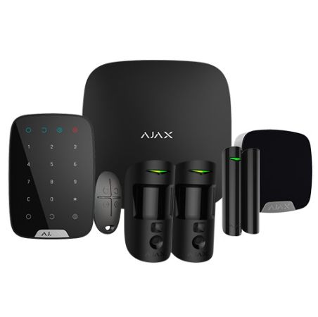 AJ-HUB2KIT-DP-PRO-B Kit de Alarma Ajax negro AJ-HUB2-B con 2 PIR con Cámara, Teclado y Sirena
