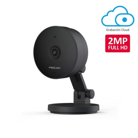 FOSCAM C2M, NEGRA, 2,0MPX 110º VISIÓN, FIJA, INTERIOR, DETECCIÓN MOVIMIENTO HUMANA, COMPATIBLE CON ALEXA, SLOT MICRO SD